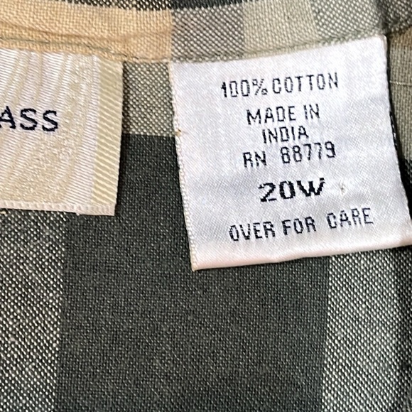 Lemon grass FALL LEAVES autumn thanksgivjng plaid SHIRT leather collar size 20 - Picture 4 of 16